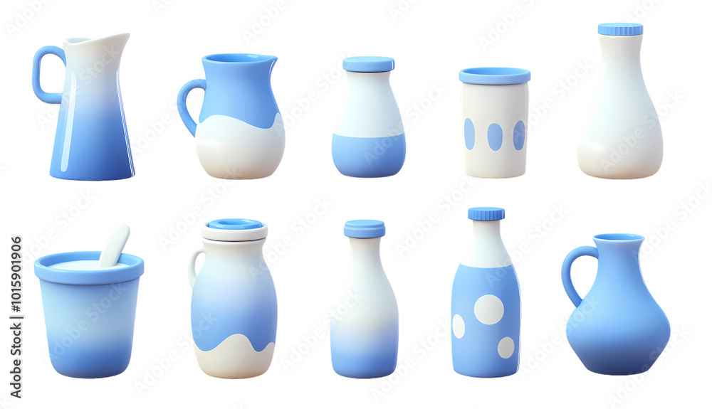 Collection of set 3d Bottle icon isolated on transparent background. PNG file, cut out Collection of set 3d Bottle icon isolated on transparent background. PNG file, cut out