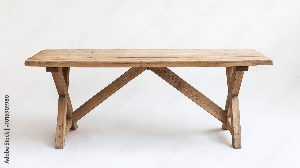 A plain wooden table stands alone against a white backdrop, perfect for showcasing products or displaying your brand. The rustic style gives it a vintage feel. A plain wooden table stands alone against a white backdrop, perfect for showcasing products or displaying your brand. The rustic style gives it a vintage feel.