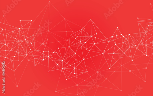 Abstract plexus background with connecting dots and lines. Global network connection, digital technology and communication concept