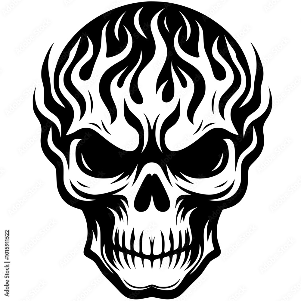Fiery skull silhouette Fiery skull silhouette