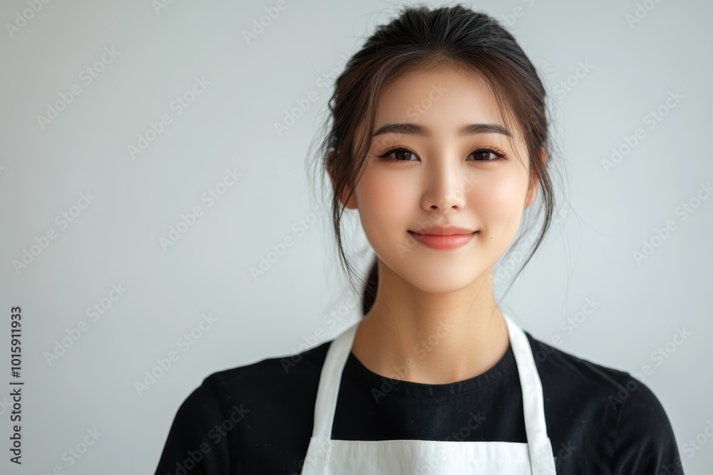 young women in work uniforms and aprons, highlighting their warm smiles and approachable demeanor, perfect for hospitality or service industry promotions. young women in work uniforms and aprons, highlighting their warm smiles and approachable demeanor, perfect for hospitality or service industry promotions.