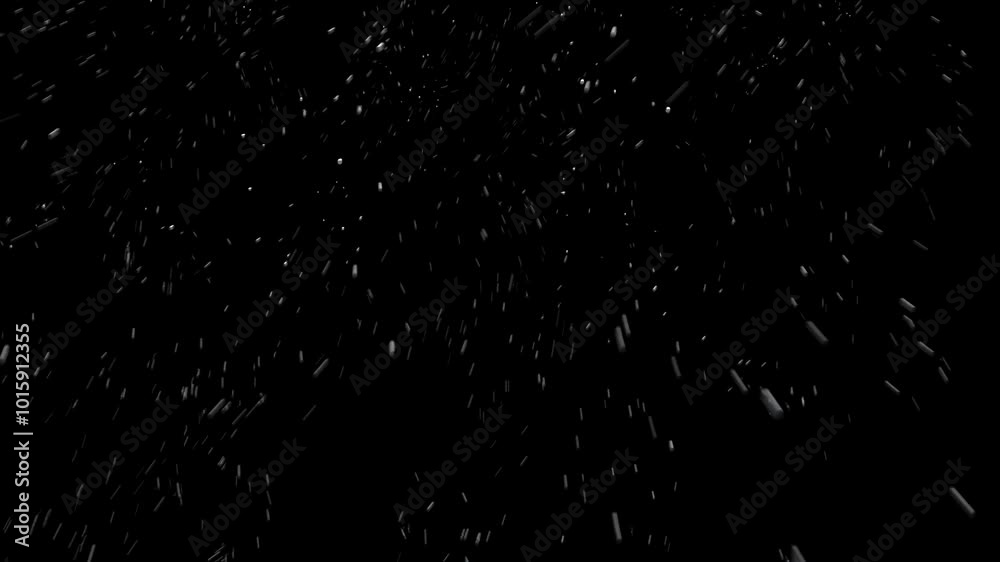 Slow falling snow on the black backgrounds (PNG Background) - (4K_24fps)