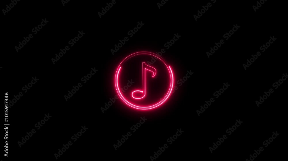 Neon Play button icon isolated animation, on black background. Audio spectrum Neon music play button symbol background. Neon Play button icon isolated animation, on black background. Audio spectrum Neon music play button symbol background.