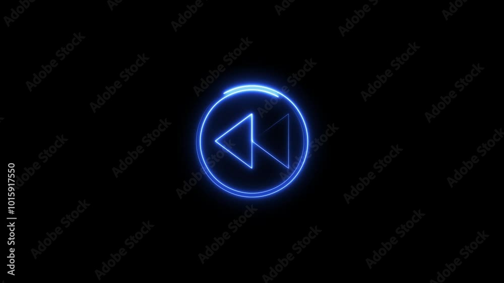 Neon Play button icon animation, on black background. Digital Neon Light Music play button symbol animated background. Neon Play button icon animation, on black background. Digital Neon Light Music play button symbol animated background.