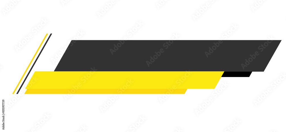 Yellow and black Lower Third footer title frame banner Yellow and black Lower Third footer title frame banner