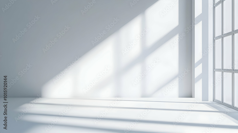 Bright White Room Sunlight Minimalist Interior Design Window Shadows Bright White Room Sunlight Minimalist Interior Design Window Shadows