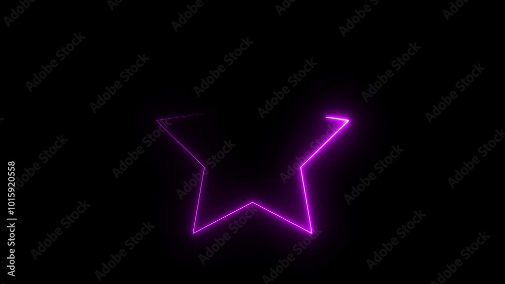 Abstract neon star loading icon background 4k animation video. neon line background. Abstract neon star loading icon background 4k animation video. neon line background.