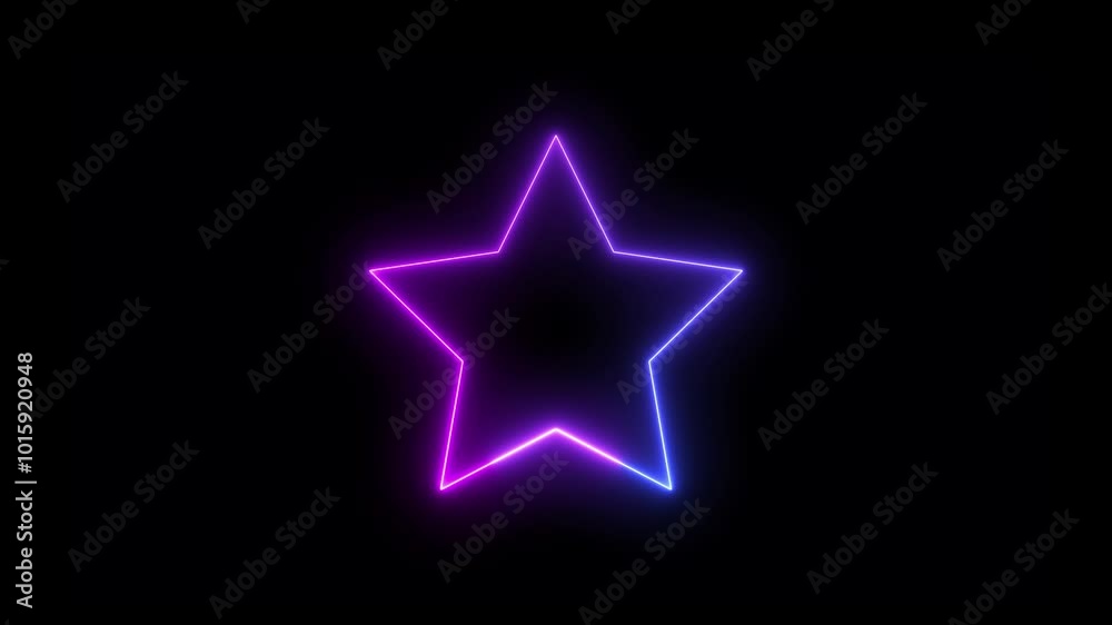 Abstract Neon glowing star loading icon motion animation, on black background. Abstract Neon glowing star loading icon motion animation, on black background.