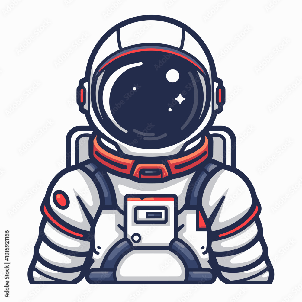 Fototapeta premium Astronaut in space suit. Vector illustration on white background.