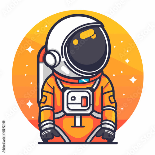 Astronaut in space suit. Vector illustration on white background.