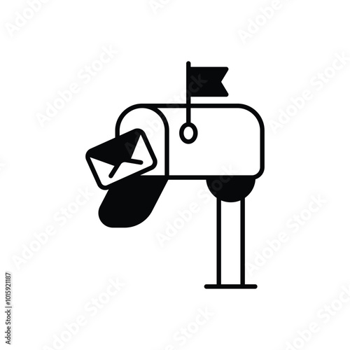 Christmas Mailbox vector icon photo