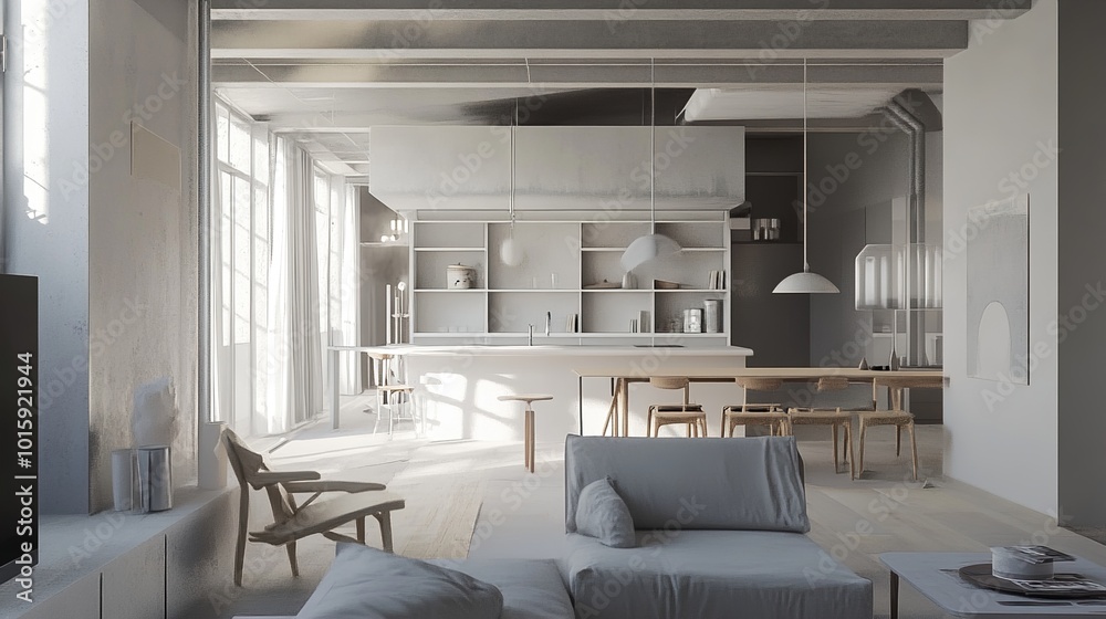 Modern Loft Apartment with Open Plan Living and Minimalist Design Modern Loft Apartment with Open Plan Living and Minimalist Design