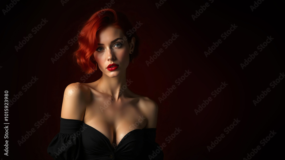 beautiful and attractive woman with ruby red hairstyle beautiful and attractive woman with ruby red hairstyle