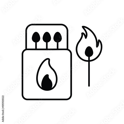 Kitchen Matchbox vector icon