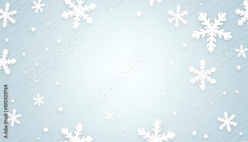background with snowflakes in blue tones with space for text - Image
