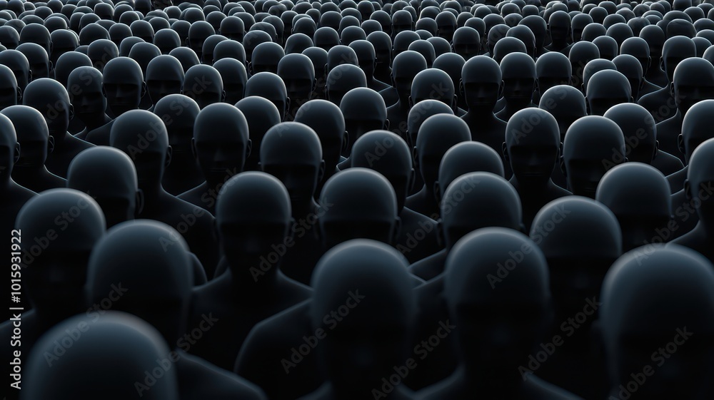 Obraz premium 3D illustration depicting the impact of overpopulation, showcasing crowding in urban environments and the resulting resource depletion.