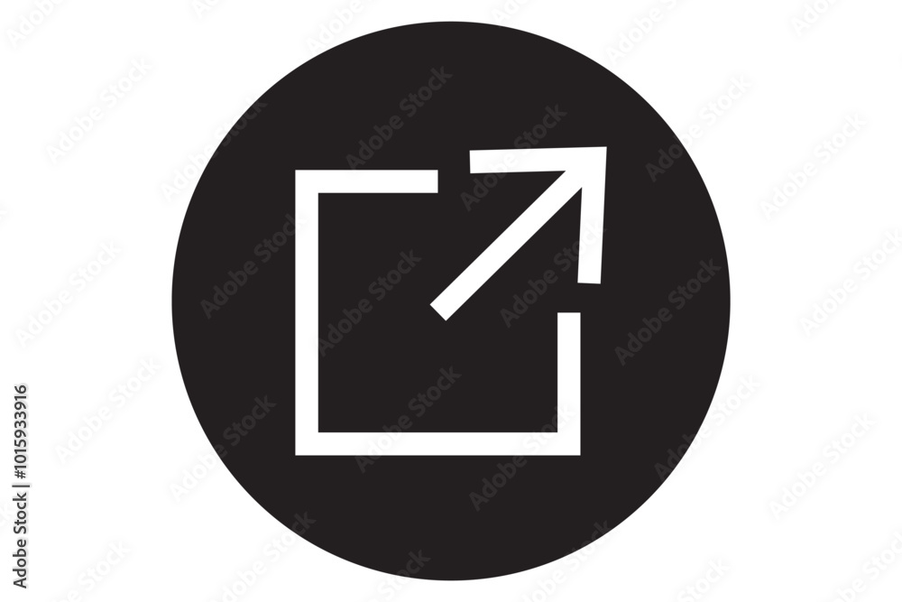 External hyperlink black line icon. Vector illustration of an arrow going out of the box representing the concept of external link External hyperlink black line icon. Vector illustration of an arrow going out of the box representing the concept of external link