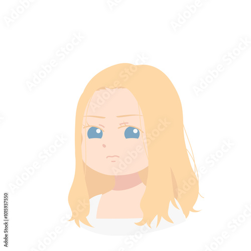 Girl Half Body Kid Character Illustration