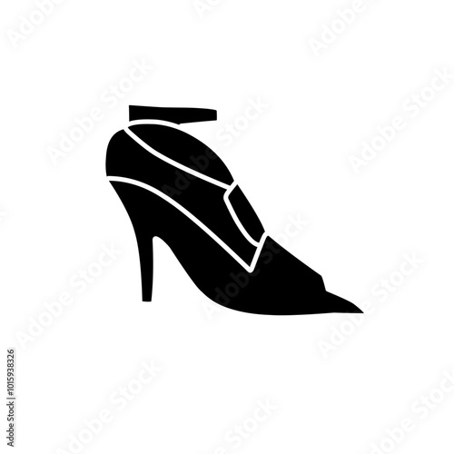 silhouette icon of women's shoes