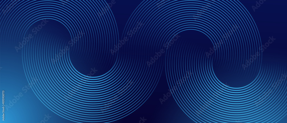 Dark blue circle line abstract background. Shiny blue circle geometric lines with future technology concept. Vector illustration Dark blue circle line abstract background. Shiny blue circle geometric lines with future technology concept. Vector illustration