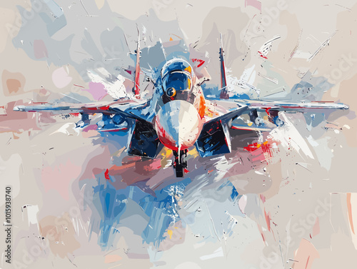 Fighter jet fighter jet aircraft illustration painting background. Military jet fighter jet in flight.