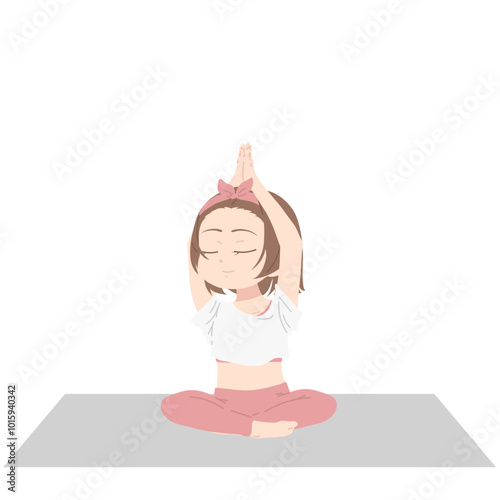 Girl Yoga Pose Illustration