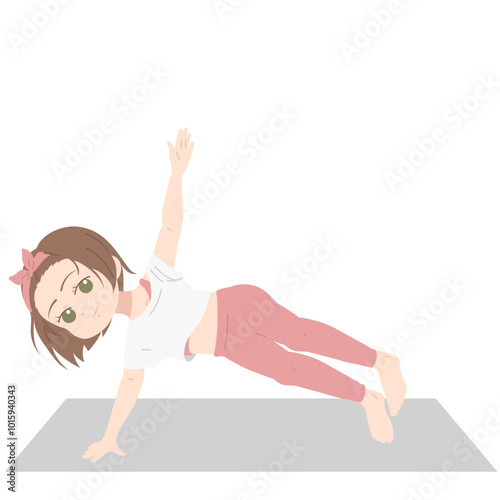 Girl Yoga Pose Illustration