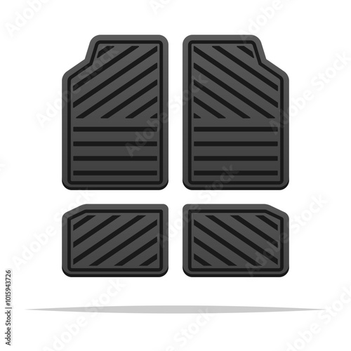 Rubber car mats vector isolated illustration