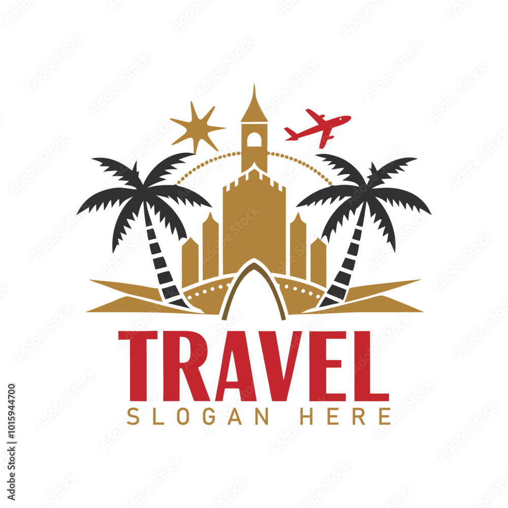 Naklejka premium Travel Trip Logo Template