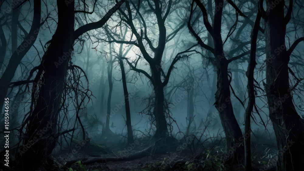 Obraz premium forest with fog