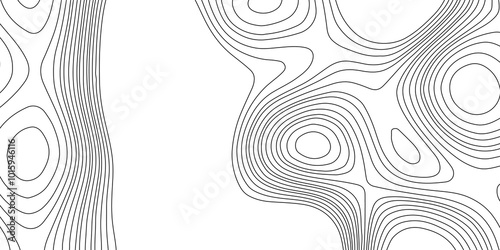 Landscape geodesy topographic map lines abstract blank detailed contour map black and white background topographic cartography, black on white contours topography stylized height of the lines map.