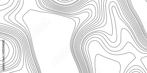 Landscape geodesy topographic map lines abstract blank detailed contour map black and white background topographic cartography, black on white contours topography stylized height of the lines map.