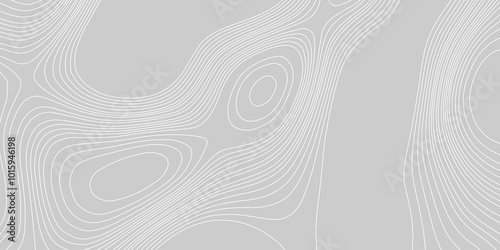 Topographic map background geographic line map with seamless ornament design, grey topographic map geographic mountain relief abstract lines background contour maps pattern with copy space line art.