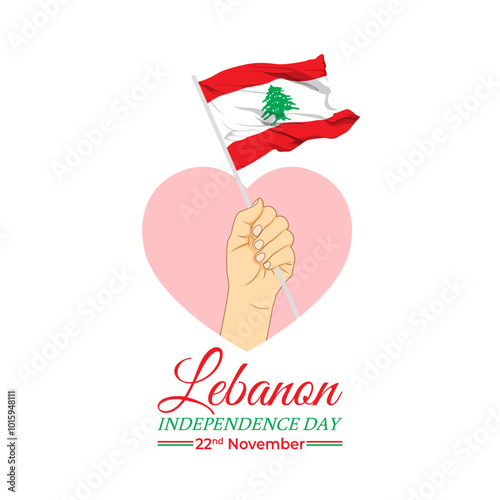 Vector illustration of Lebanon Independence Day social media template