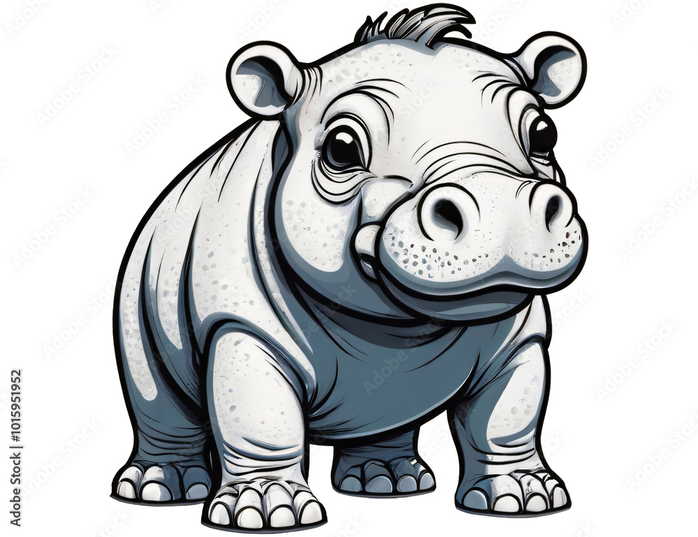 Fototapeta premium hippo drawing