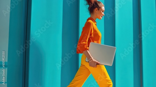 The Stylish Woman with Laptop