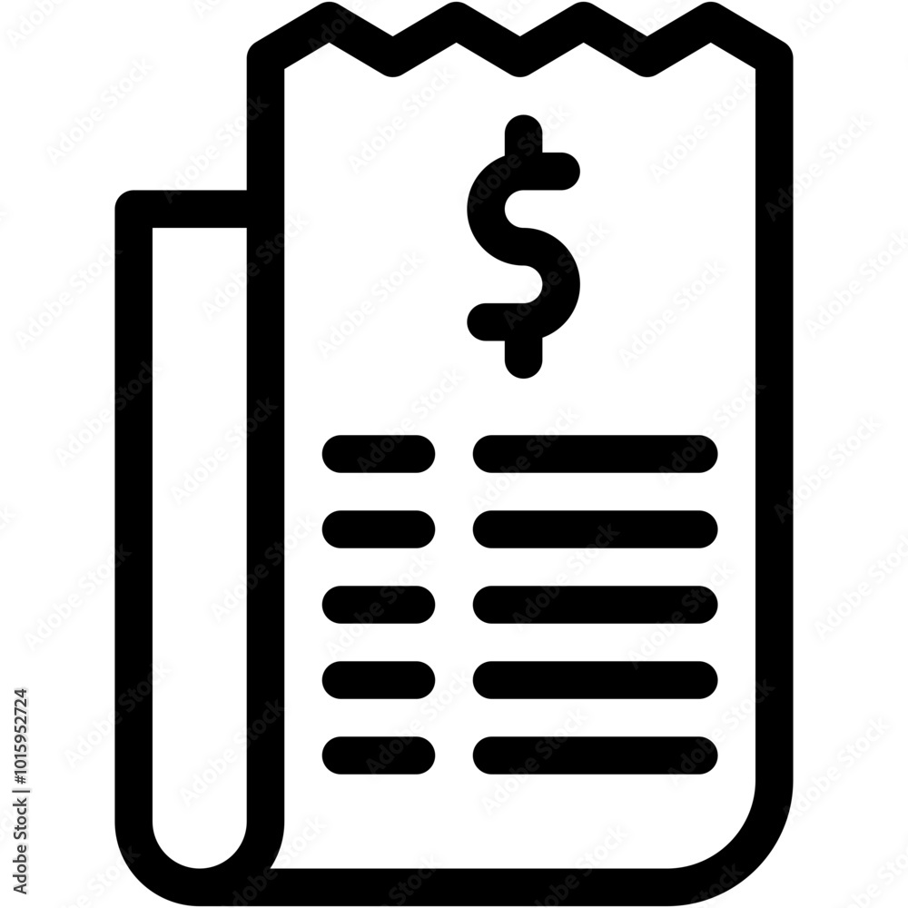 Vector Icon for Bill, invoice, paid, purchase Vector Icon for Bill, invoice, paid, purchase
