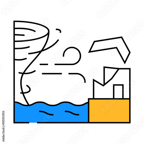 typhoon weather line icon vector. typhoon weather sign. isolated symbol illustration