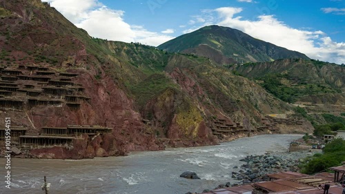 Time-lapse photography of thousand-year-old salt fields along the Yarlung Zangbo River in Mangkang, Sichuan Province, China