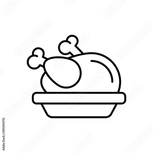 Christmas Chicken vector icon