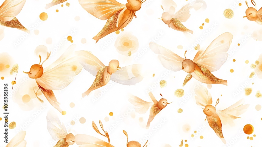 Soft Watercolor Angels in Minimal Christmas Theme Soft Watercolor Angels in Minimal Christmas Theme