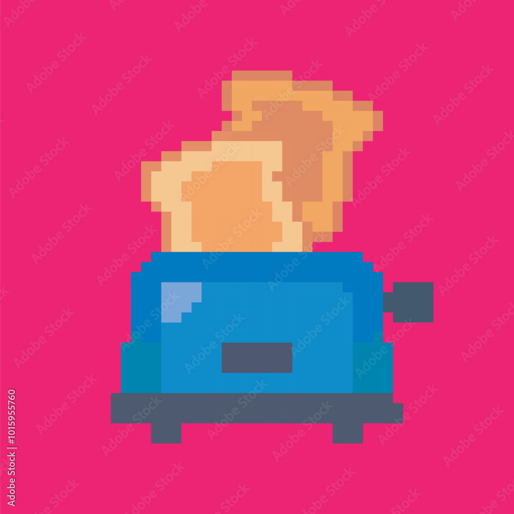 pixel art toaster machine vector illustration on isolated background. pixel art toaster machine vector illustration on isolated background.