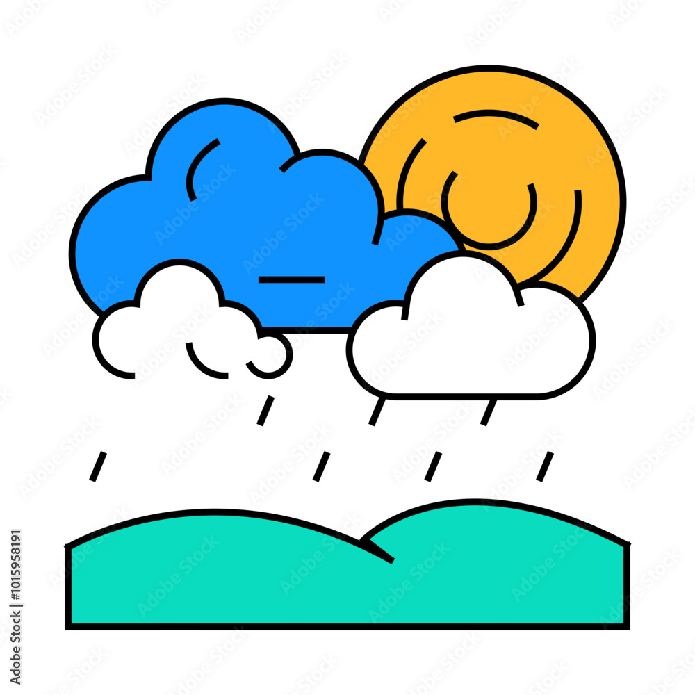 Fototapeta premium drizzle weather line icon vector. drizzle weather sign. isolated symbol illustration
