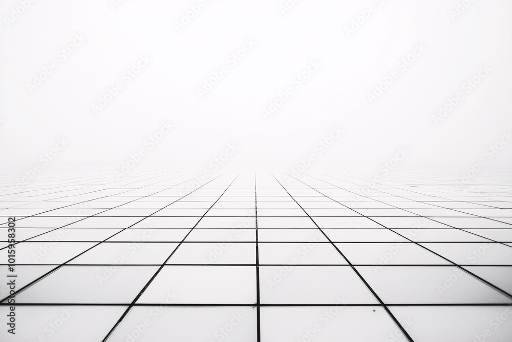 A white background with a black and white tiled floor A white background with a black and white tiled floor