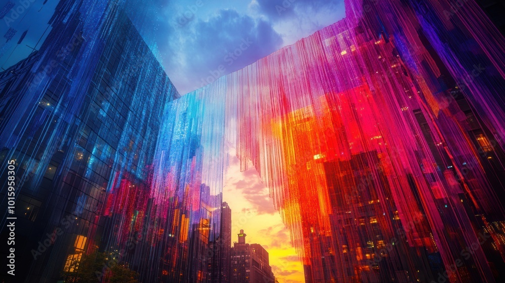 Obraz premium Colorful Installation in Urban Setting