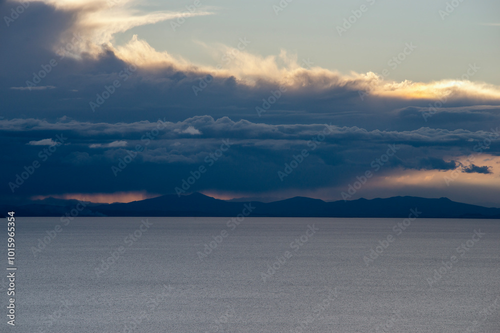 Obraz premium lake Titicaca stormy clouds
