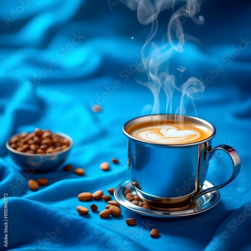 Frothy South Indian Filter Coffee in Stainless Steel Tumbler and Dabara: Hot and Fresh Brewed Perfection