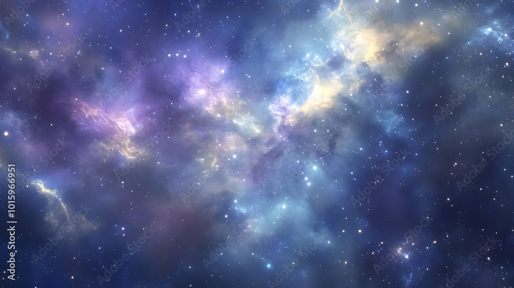Obraz premium A Breathtaking Nebula with Swirling Glowing Clouds of Gas and Dust Illuminating a Vast Expanse of Stars