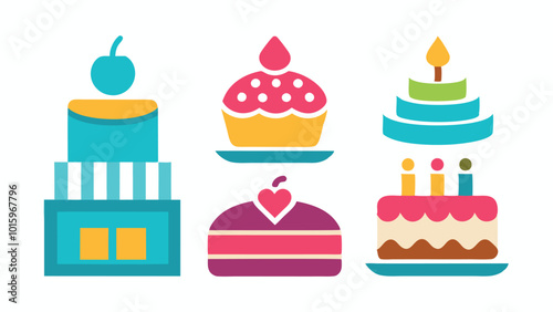 Cakes Icons Set