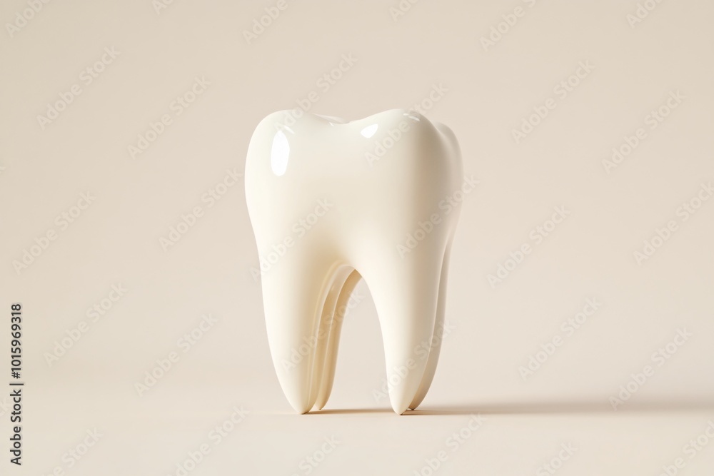 Detailed White Molar Tooth 3D Model on Light Plain Background Illustrating Oral Hygiene and Dentistry Detailed White Molar Tooth 3D Model on Light Plain Background Illustrating Oral Hygiene and Dentistry